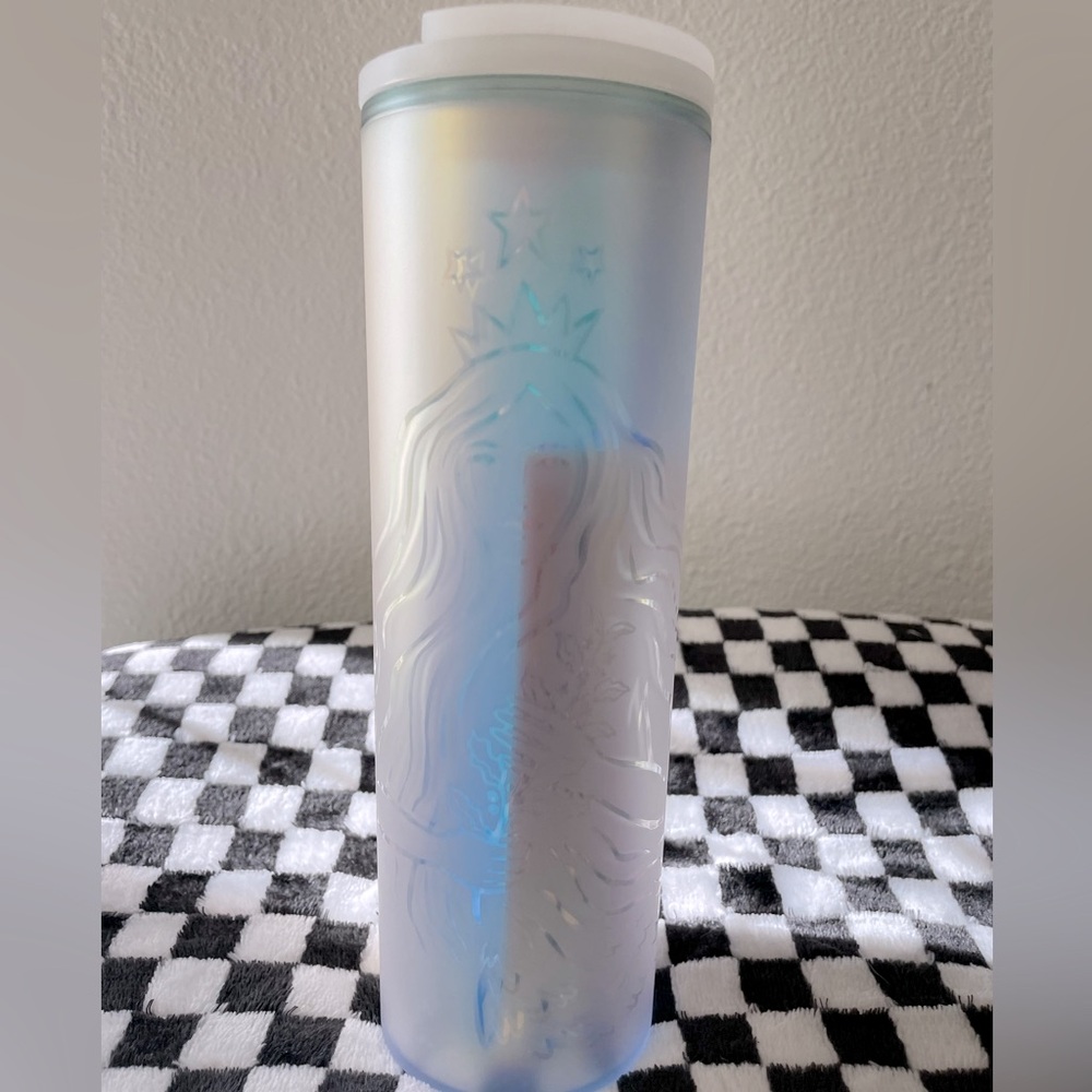 Iridescent hot cold Starbucks cup with mermaid NWT
